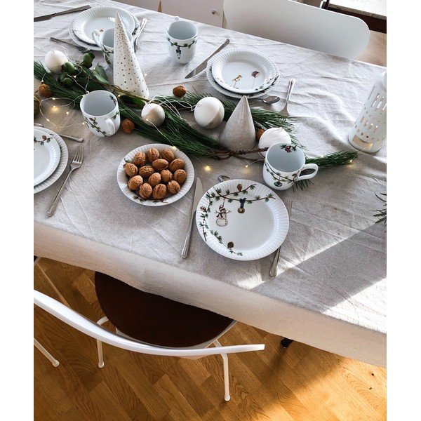 Balts porcelāna šķīvis ar Ziemassvētku motīvu ø 22 cm Hammershøi Christmas – Kähler Design-image-2