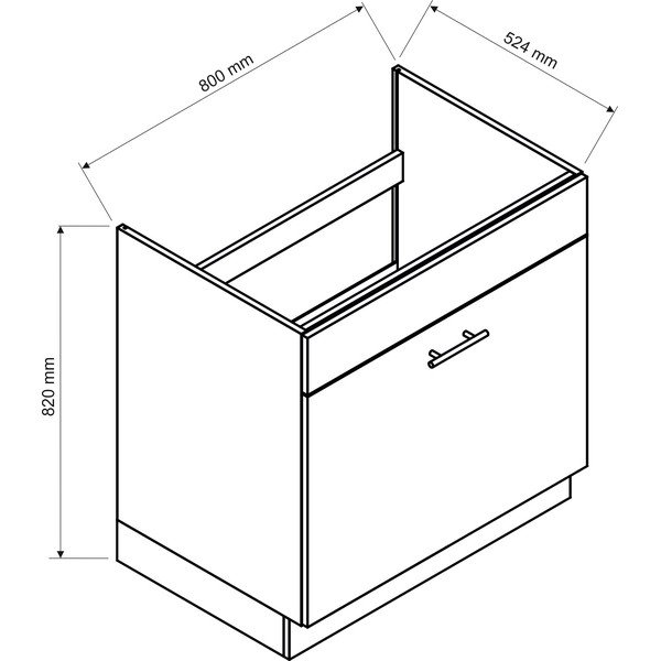 Virtuves skapītis izlietnei (platums 80 cm) Nico – STOLKAR-image-2