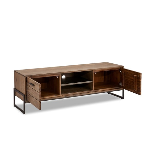 Brūns akācijas masīvkoka TV galdiņš Furnhouse Mallorca-image-3