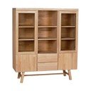 Dabīga toņa vitrīna no ozolkoka 130x150 cm Brooklyn – Rowico