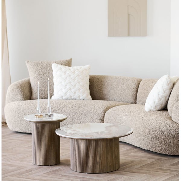 Apaļš sānu galdiņš ar marmora imitācijas galda virsmu ø 45 cm Athens – House Nordic-image-1