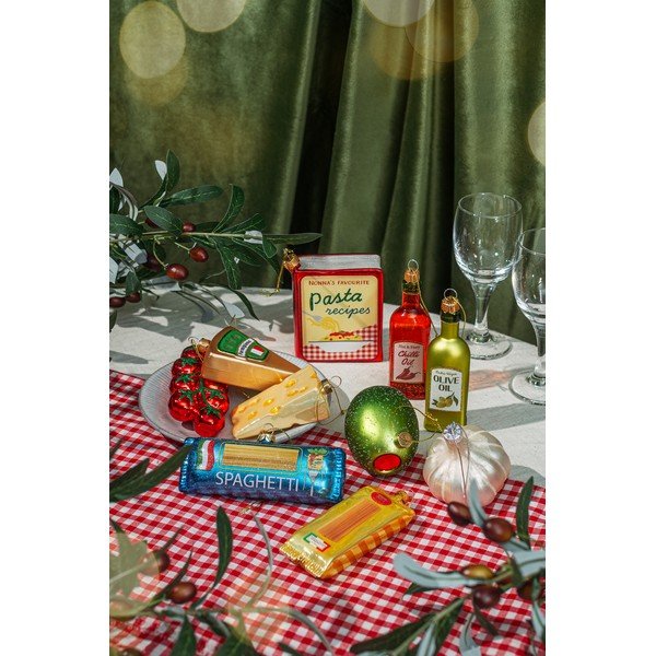 Stikla Ziemassvētku eglītes rotājums 7 cm Olive – Sass & Belle-image-2