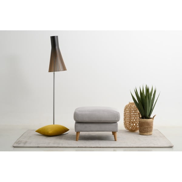 Gaiši pelēks velveta kāju soliņš Paris – Scandic-image-1