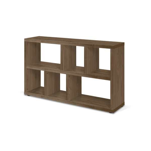 Brūns grāmatplaukts ar riekstkoka imitāciju 150x83 cm Berlin – TemaHome-image-3