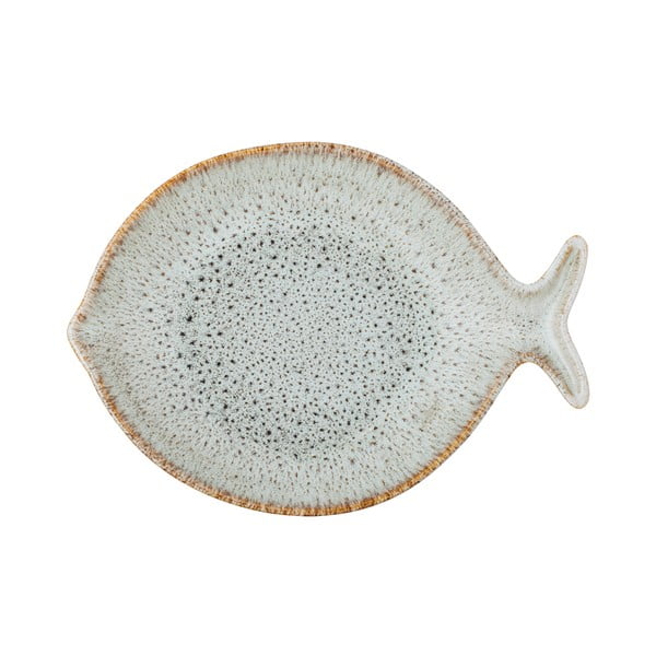 Zils/bēšs servēšanas akmensmasas šķīvis Fleur – Bloomingville