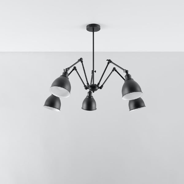 Melna piekaramā lampa ar metāla abažūru 70x70 cm Matilda Shade – Sollux-image-2