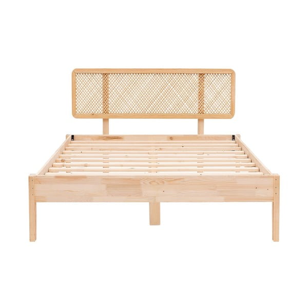 Dabīga toņa egles masīvkoka vienvietīga gulta ar redelēm 90x200 cm Izabelya – Kalune Design-image-3