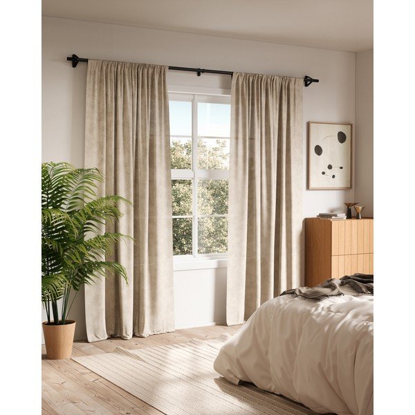 Matēti melna tērauda pagarināma aizkaru stanga 107 - 305 cm Trinity – Umbra-image-2