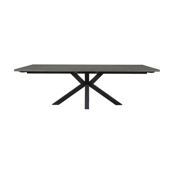 Pelēks pusdienu galds ar melnām kājām Canett Maison, 100 x 240 cm