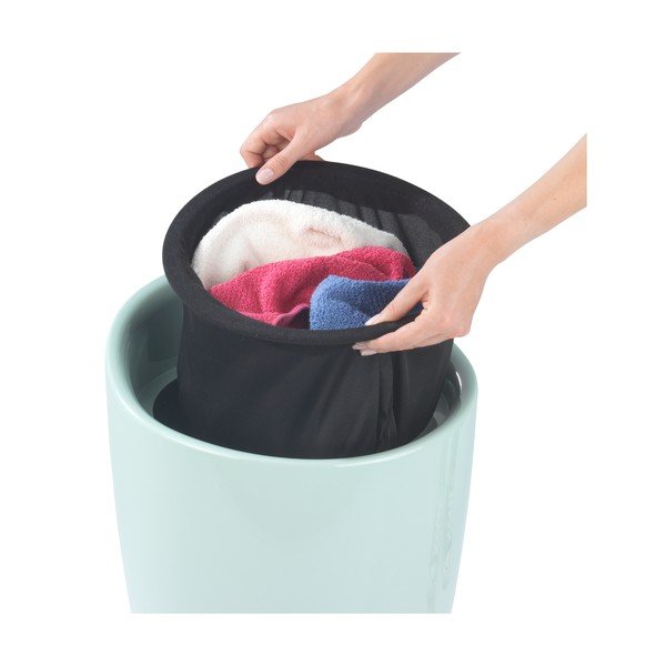 Piparmētru krāsas veļas grozs un taburete divi vienā Wenko Candy, 20 l-image-2