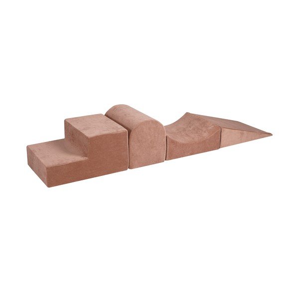 Bēšs samta putu rotaļu laukums 45x193x30 cm Montessori – Meowbaby