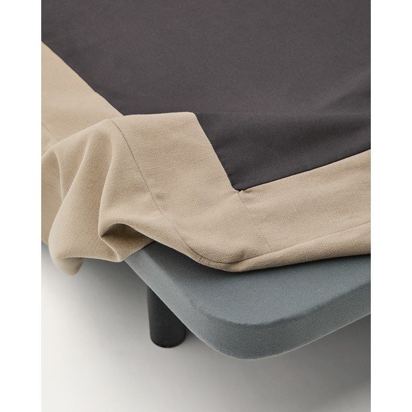 Pelēkbrūna polsterēta vienvietīga gulta bez galvgaļa 90x200 cm Jaira – Kave Home-image-3