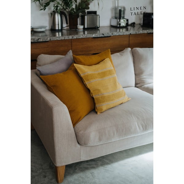 Lina spilvendrāna 40x40 cm Amber Bronze Stripes – Linen Tales-image-2