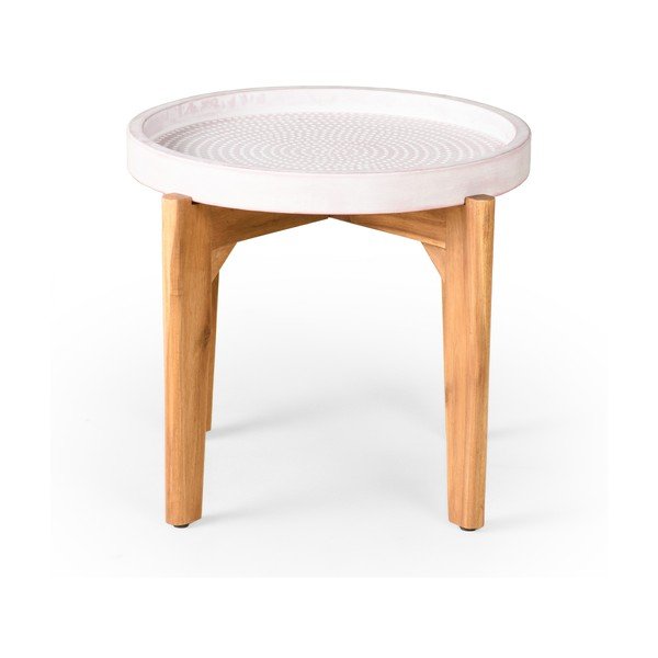 Dārza galds ar rozā betona plāksni Bonami Selection Bari, ø 55 cm-image-1