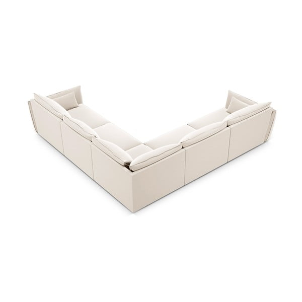 Bēšs samta stūra dīvāns Vanda – Mazzini Sofas-image-3