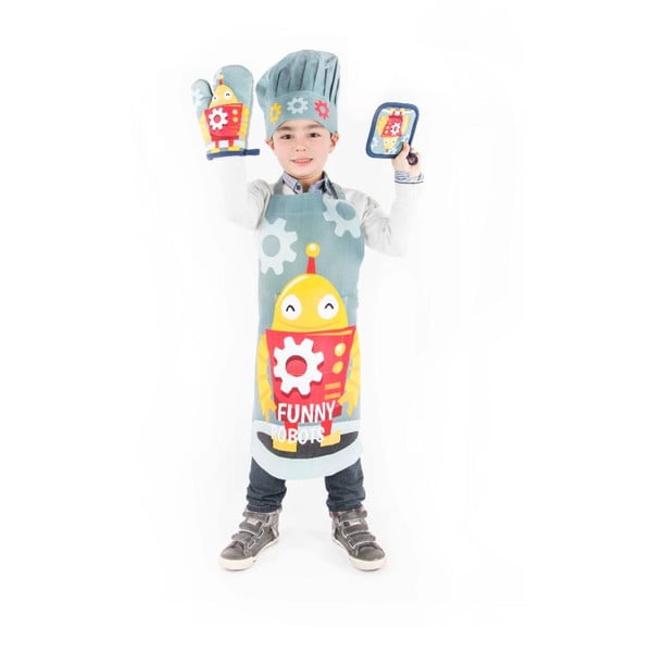 Kokvilnas bērnu virtuves komplekts (4 gab.) Robot – Tiseco Home Studio