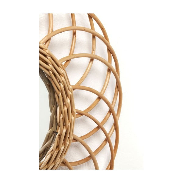 Sienas spogulis ar rotangpalmas rāmi Kare Design Swing, Ø 34 cm-image-4