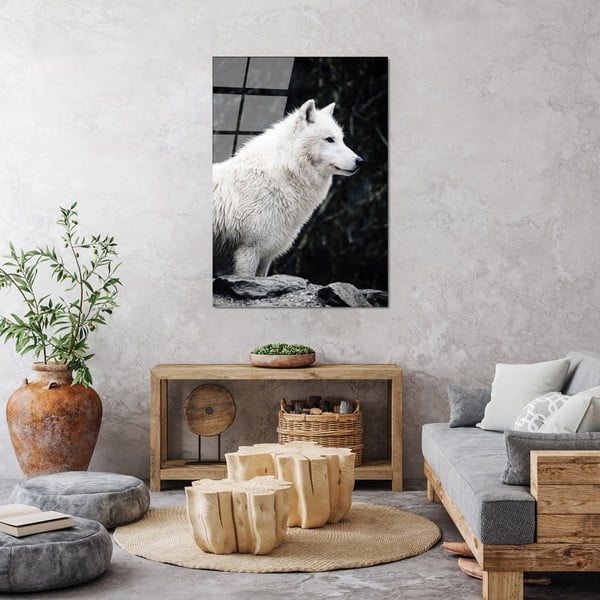 Stikla glezna 70x100 cm White Wolf – Wallity-image-3