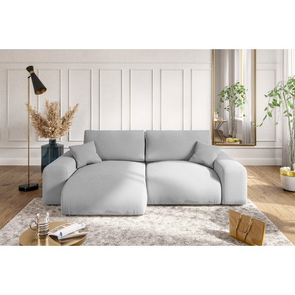 Gaiši pelēks velveta stūra dīvāns (ar maināmu stūri) Justin – Ropez-image-4