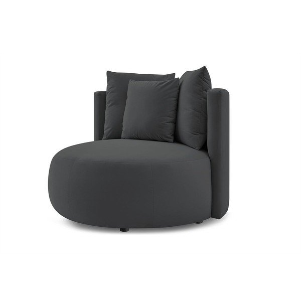 Tumši pelēks samta atpūtas krēsls Cesar – Bobochic Paris