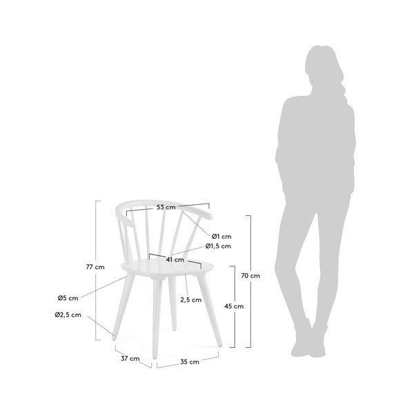 Balts gumijkoka ēdamistabas krēsls La Forma Krise-image-4