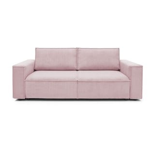 Gaiši rozā velveta izvelkamais dīvāns Bobochic Paris Nihad, 245 cm