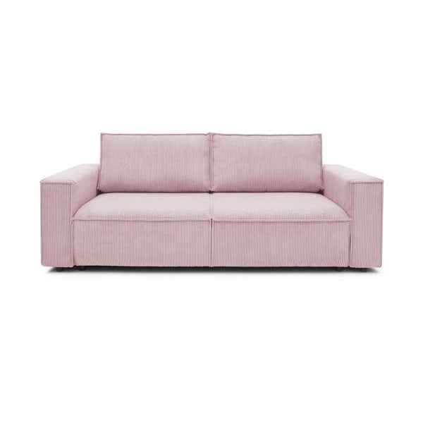 Gaiši rozā velveta salokāms dīvāns 245 cm Nihad – Bobochic Paris