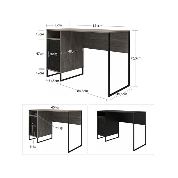 Darba galds 50x121 cm Purdue – Støraa-image-2