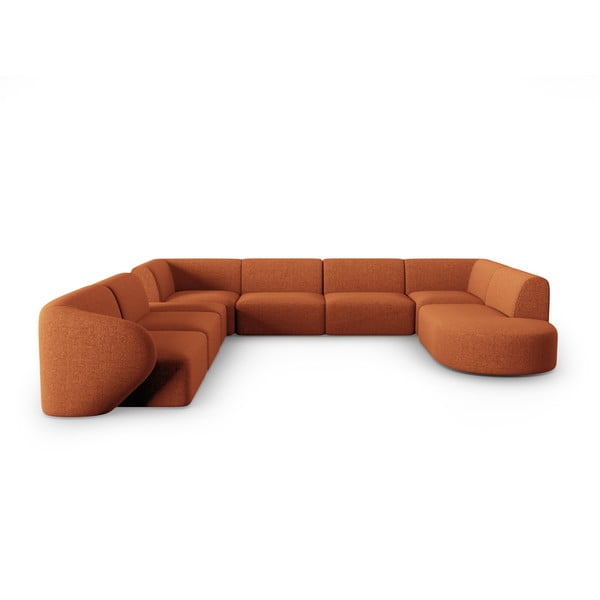 Oranžs stūra dīvāns (ar kreiso stūri/U veida) Shane – Micadoni Home