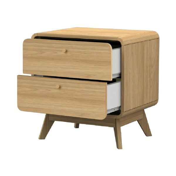 Dabīga toņa naktsgaldiņš ar ozolkoka imitāciju Cassie – Støraa-image-1