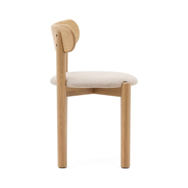 Krēmkrāsas/dabīga toņa ozola masīvkoka pusdienu krēsli (2 gab.) Nebai – Kave Home-image-3