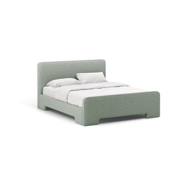 Piparmētru zaļa polsterēta divvietīga gulta ar redelēm 140x200 cm Eda – Micadoni 