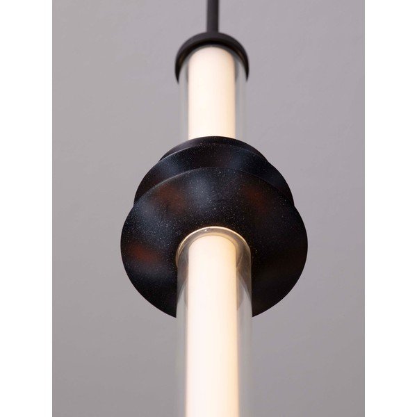 Matēti melna keramikas LED piekaramā lampa ar regulējamu spilgtumu ar akrila stikla abažūru ø 8 cm Stalactite – Nova Luce-image-2