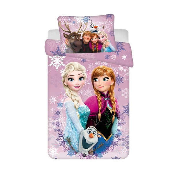 Kokvilnas bērnu gultas veļa 100x135 cm Frozen "Purple" – Jerry Fabrics