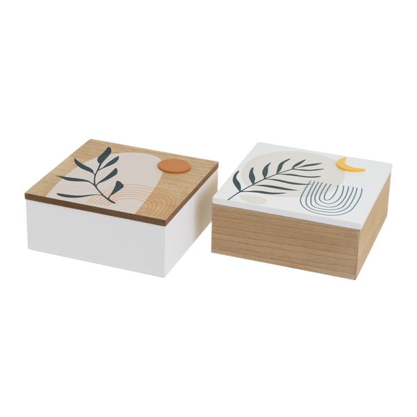 Dekoratīvas uzglabāšanas kastes ar vāku (2 gab.) ø 20x8,5 cm – Casa Selección