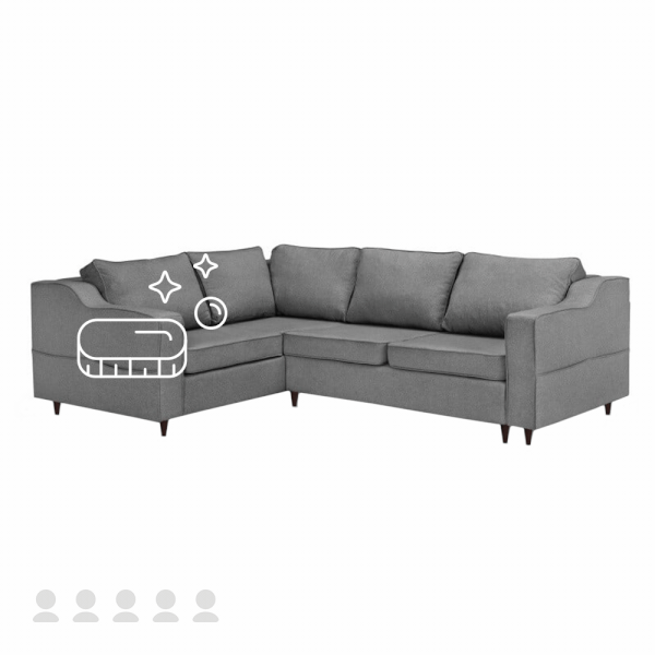 Piecvietīga dīvāna ar auduma polsterējumu tīrīšana, mitrā dziļā tīrīšana