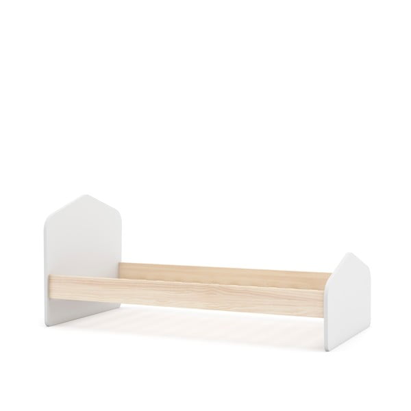 Balta/dabīga toņa bērnu gulta ar priedes koka imitāciju 90x190 cm Estefania – Marckeric