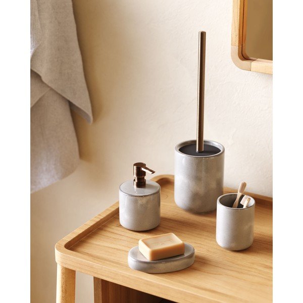 Gaiši pelēks keramikas ziepju trauks Chavela – Kave Home-image-2