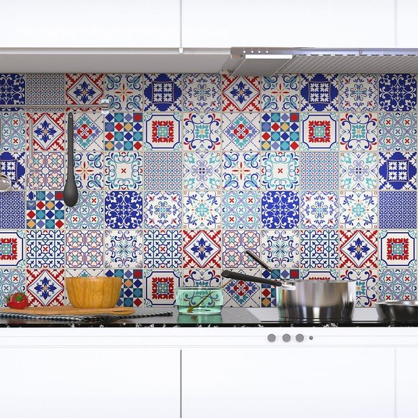 Komplekts ar 60 sienas uzlīmēm Ambiance Azulejos Milonga, 15 x 15 cm-image-4
