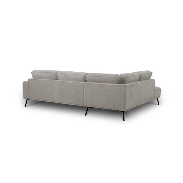 Pelēkbēšs stūra dīvāns no šenila auduma (ar kreiso stūri/L veida) Amsterdam – Scandic-image-3