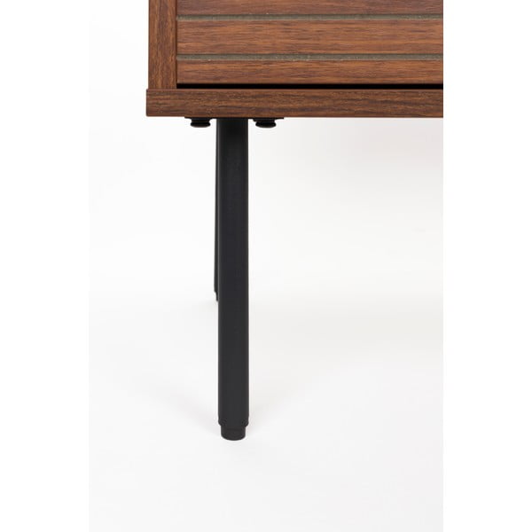 Brūns skapītis ar riekstkoka imitāciju 80x130x40 cm Stripes – White Label-image-4