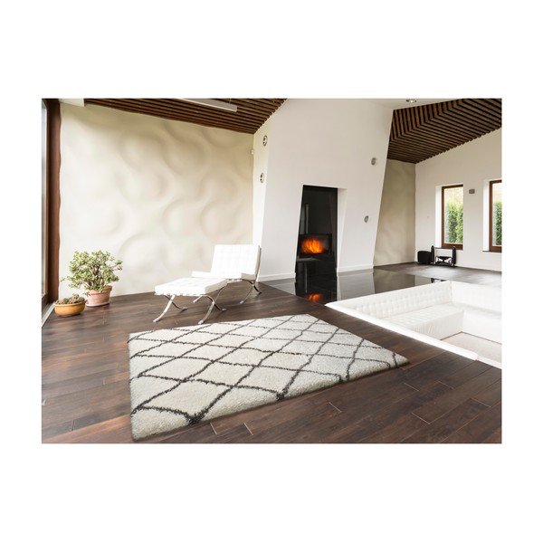 Balts un pelēks paklājs Universal Samira White, 200 x 290 cm-image-1