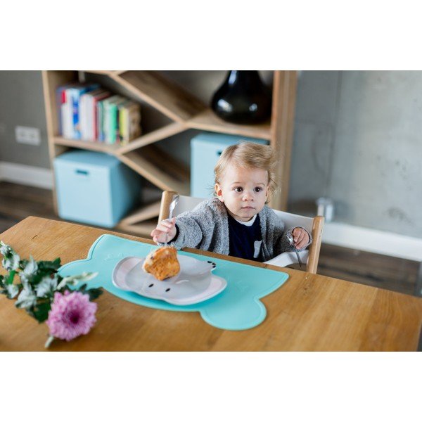 Tirkīzzils silikona paliktnis Kindsgut Bear, 48 x 25 cm-image-1