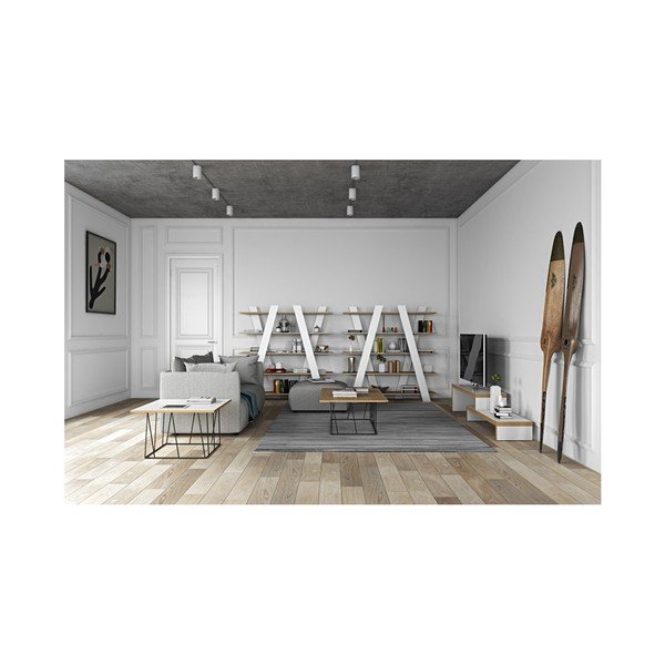 Balts grāmatu plaukts TemaHome Wind Oak-image-2