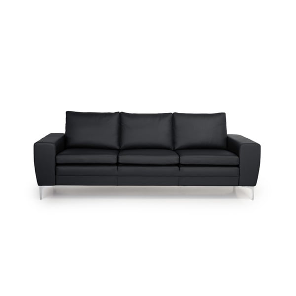 Melns ādas dīvāns Scandic Twigo, 227 cm
