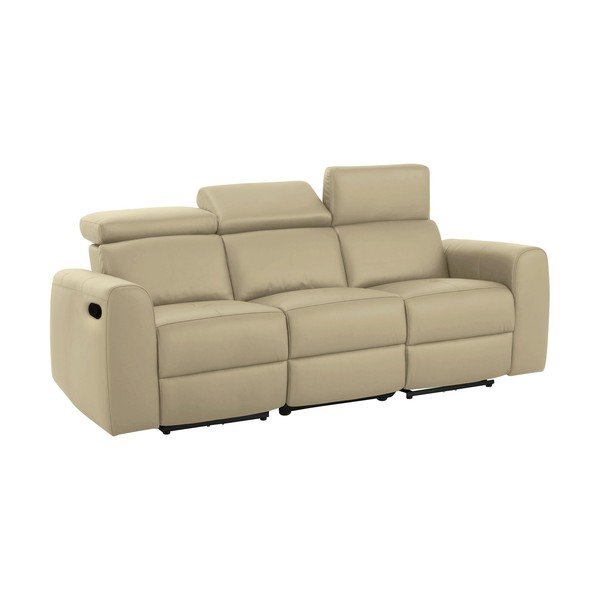 Balts dīvāns no ādas imitācijas 216 cm Capena – Støraa-image-3
