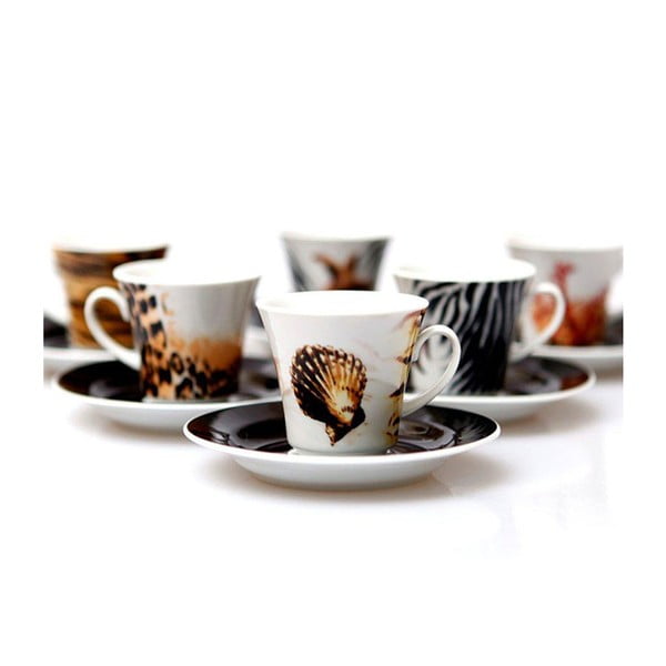 6 porcelāna tējas tasīšu komplekts Kutahya Sea World, 80 ml-image-1