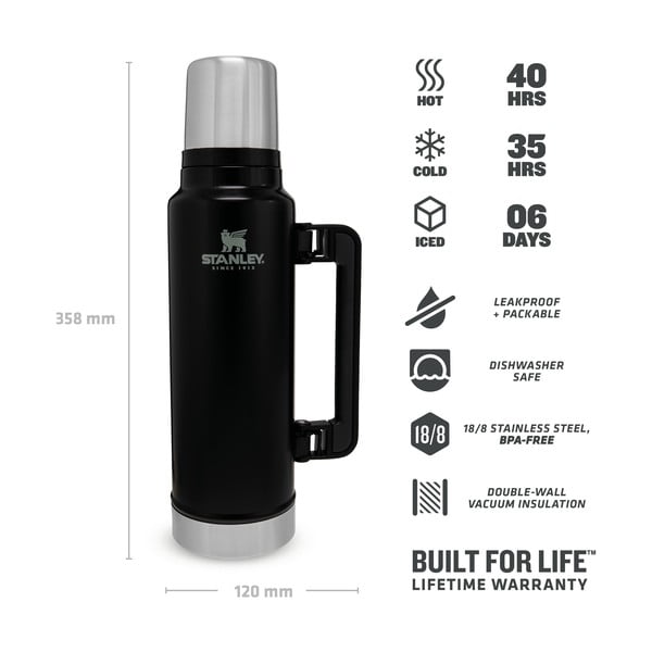 Melns termoss ar krūzīti 1,4 l – Stanley-image-4