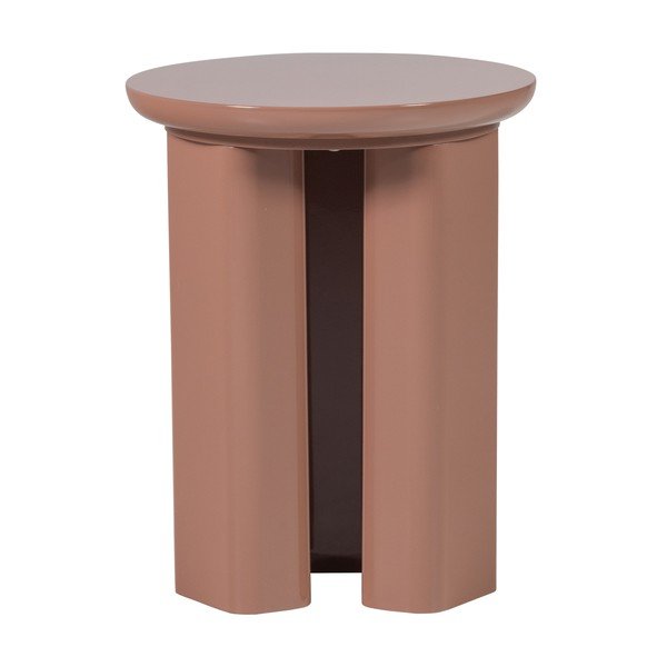 Spīdīgs apaļš sānu galdiņš ø 40 cm Orivo – WOOOD-image-3