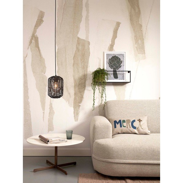 Melna piekaramā lampa ar rotangpalmas abažūru ø 18 cm Tanami – Good&Mojo-image-4